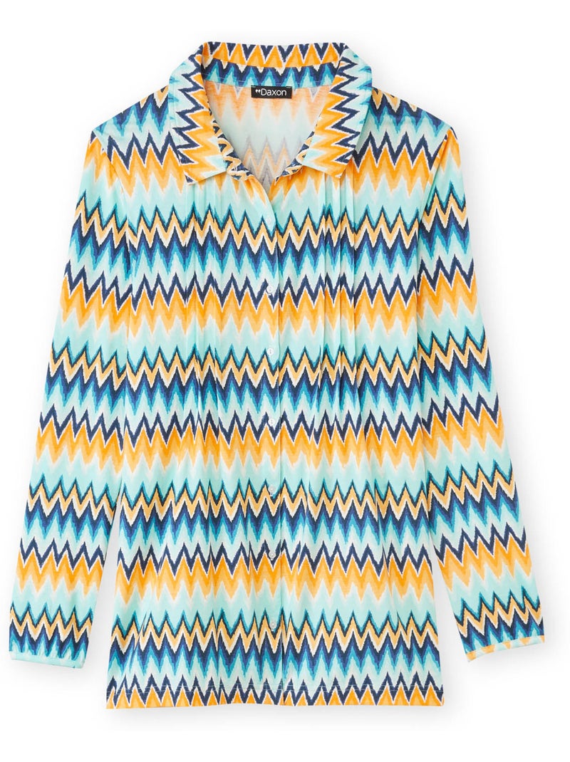 Chemisier tunique en maille - DAXON Bleu Vert - Kiabi