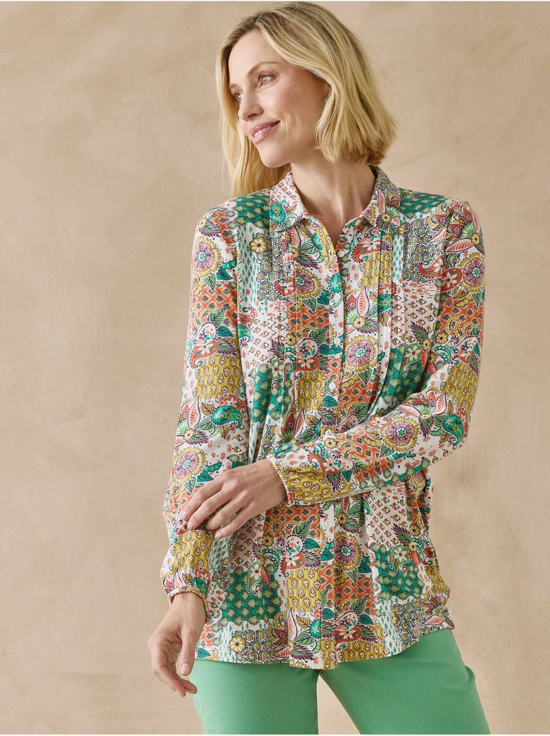 Chemisier tunique en maille - DAXON Ecru - Kiabi