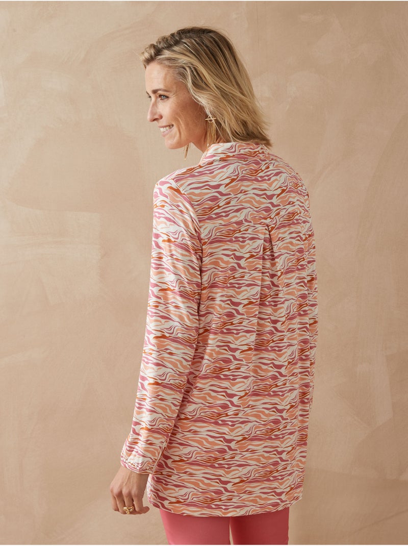 Chemisier tunique en maille - DAXON Orange/Rose - Kiabi