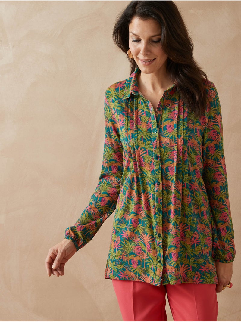 Chemisier tunique en maille - DAXON Vert - Kiabi