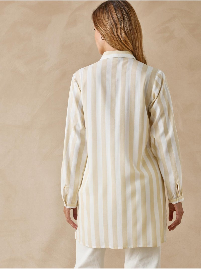 Chemisier tunique fentes côtés - DAXON Beige - Kiabi