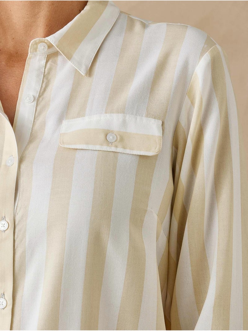 Chemisier tunique fentes côtés - DAXON Beige - Kiabi