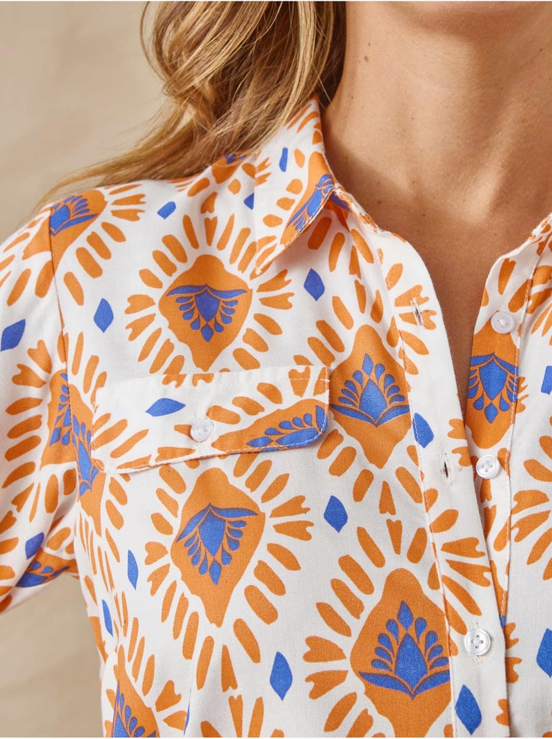 Chemisier tunique fentes côtés - DAXON Orange - Kiabi