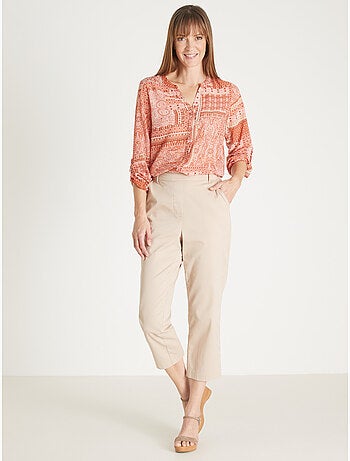 Chemisier tunique manches retroussables