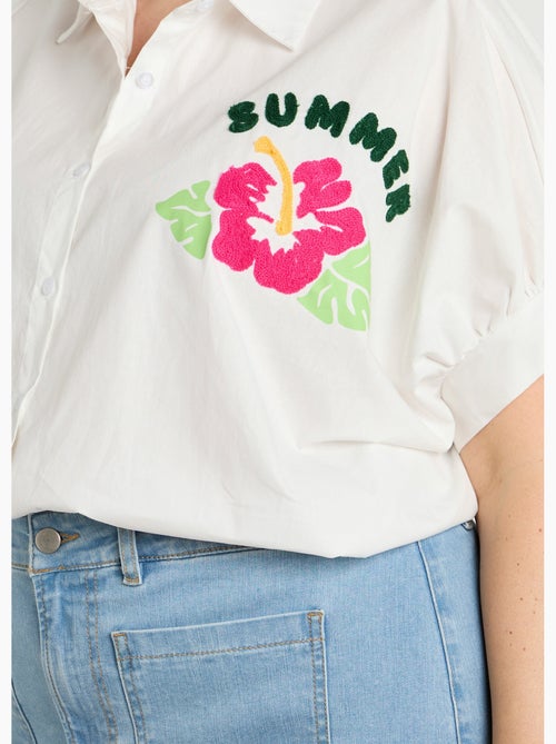 Chemisier uni, broderies thème Summer - AFIBEL - Kiabi