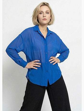 Chemisier vaporeux voile manches longues - Afibel