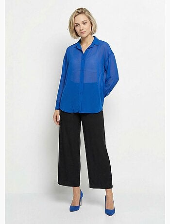 Chemisier vaporeux voile manches longues - Afibel