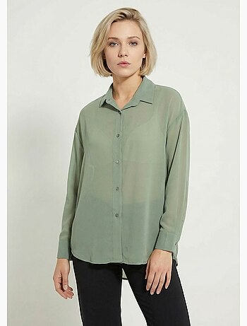 Chemisier vaporeux voile manches longues - Afibel