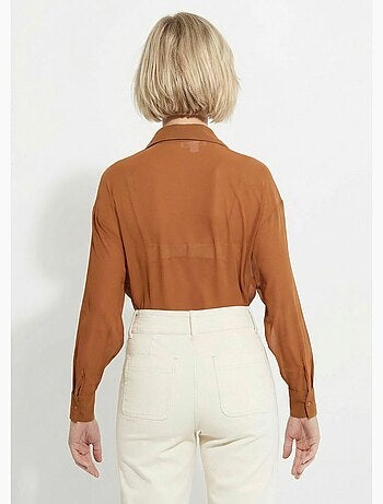 Chemisier vaporeux voile manches longues