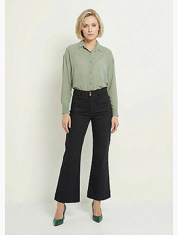 Chemisier vaporeux voile manches longues