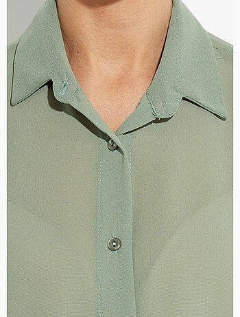 Chemisier vaporeux voile manches longues