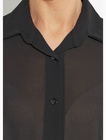 Chemisier vaporeux voile manches longues