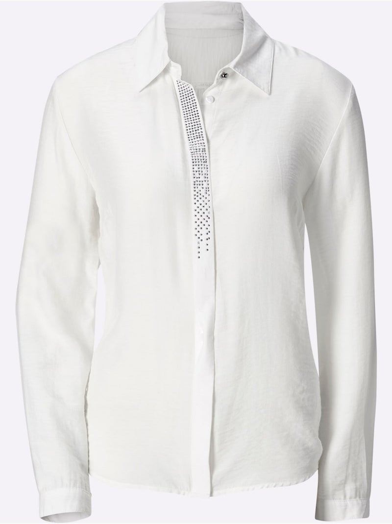 Chemisier viscose - taille standard - witt Ecru - Kiabi