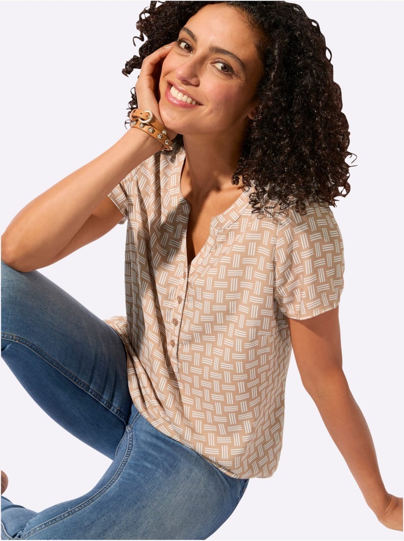 Chemisier Viscose (ecovero) - Taille Standard - Witt Blanc Marron - Kiabi