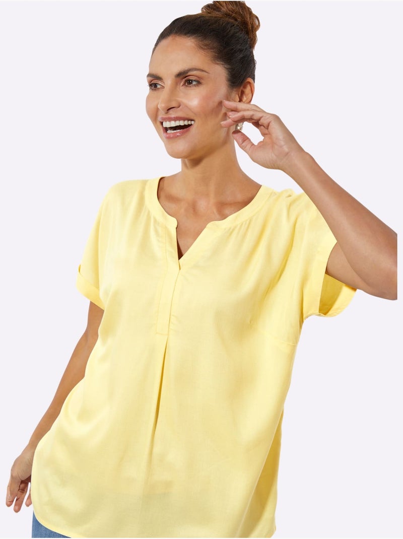 Chemisier Viscose (ecovero) - Taille Standard - Witt Jaune citron - Kiabi