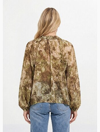 Chemisier volanté en voile avec col V - AFIBEL