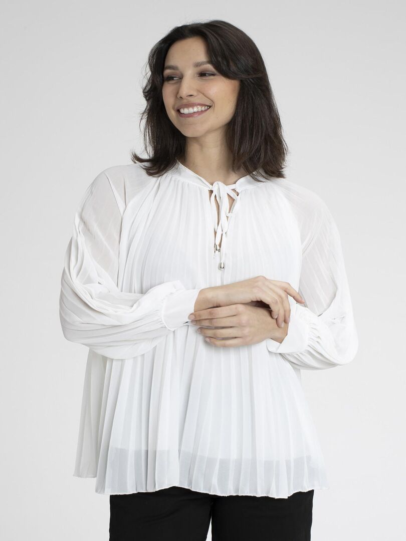 T-shirt Femme Manches 3/4 évasées Col V - Couleur Unie Ou Dégradé, Matière Respirante - Pour Sortie Décontractée Ou Soirée