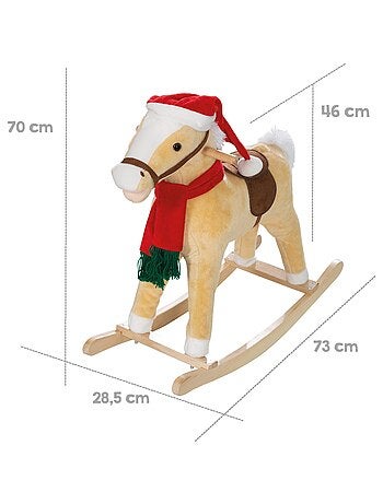 Cheval à bascule avec bonnet de Noël et effets sonores ROBA