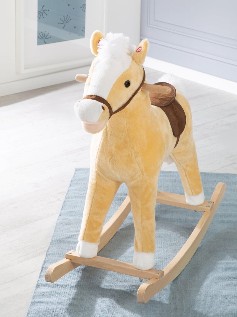 Cheval à bascule avec bonnet de Noël et effets sonores ROBA Jaune - Kiabi