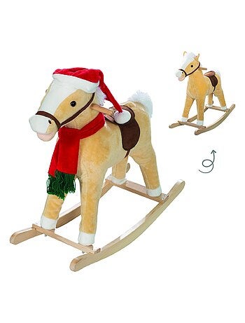 Cheval à bascule avec bonnet et écharpe de Noël - Effets sonores - 'Roba'
