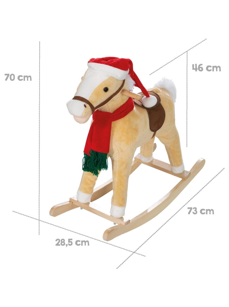 Cheval à bascule avec bonnet et écharpe de Noël - Effets sonores - 'Roba' Jaune - Kiabi