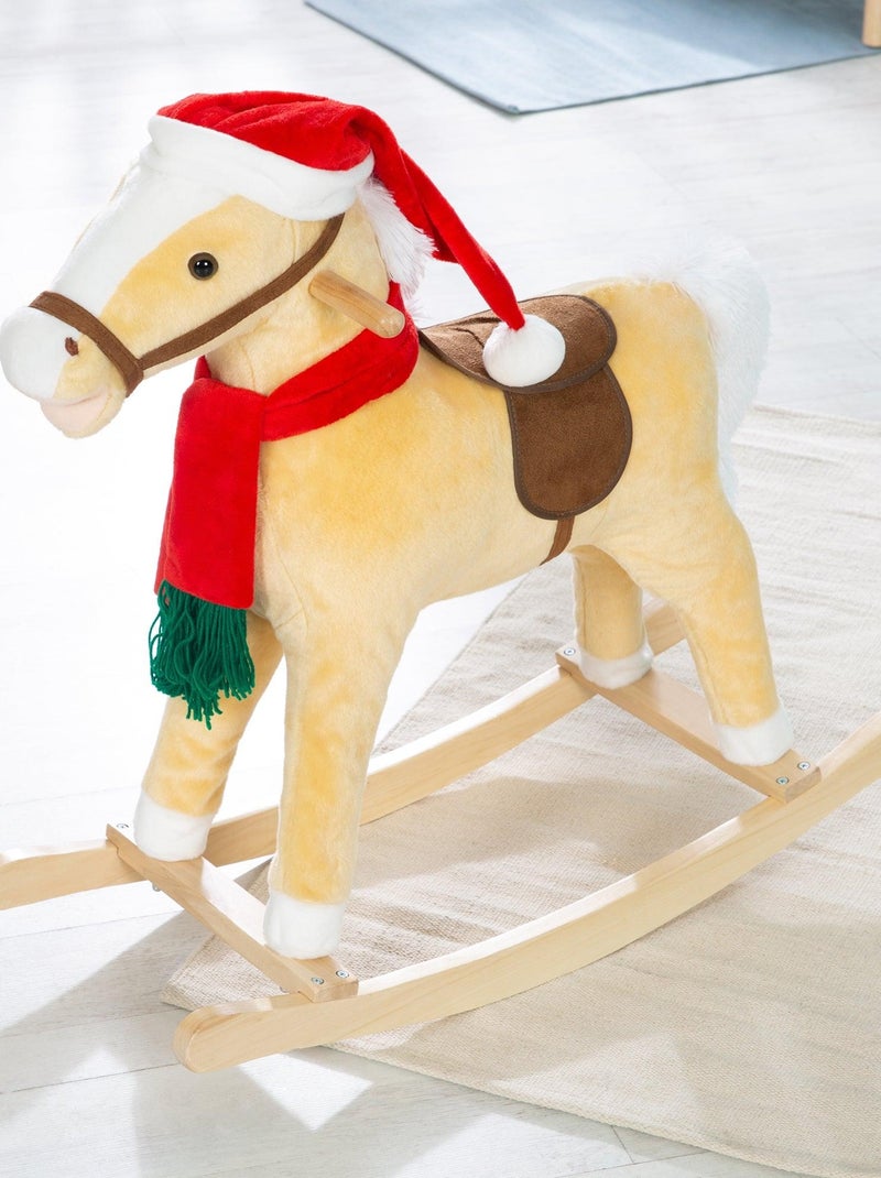 Cheval à bascule avec bonnet et écharpe de Noël - Effets sonores - 'Roba' Jaune - Kiabi