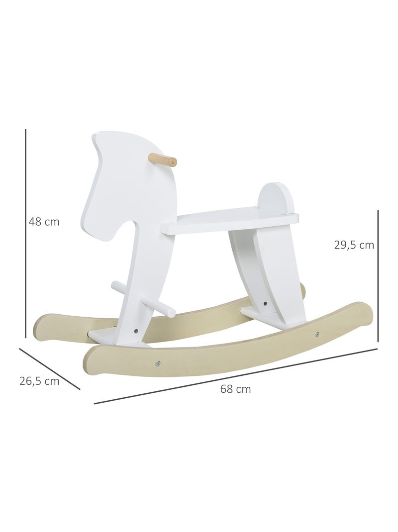 Cheval à bascule en bois avec poignées Blanc Blanc - Kiabi