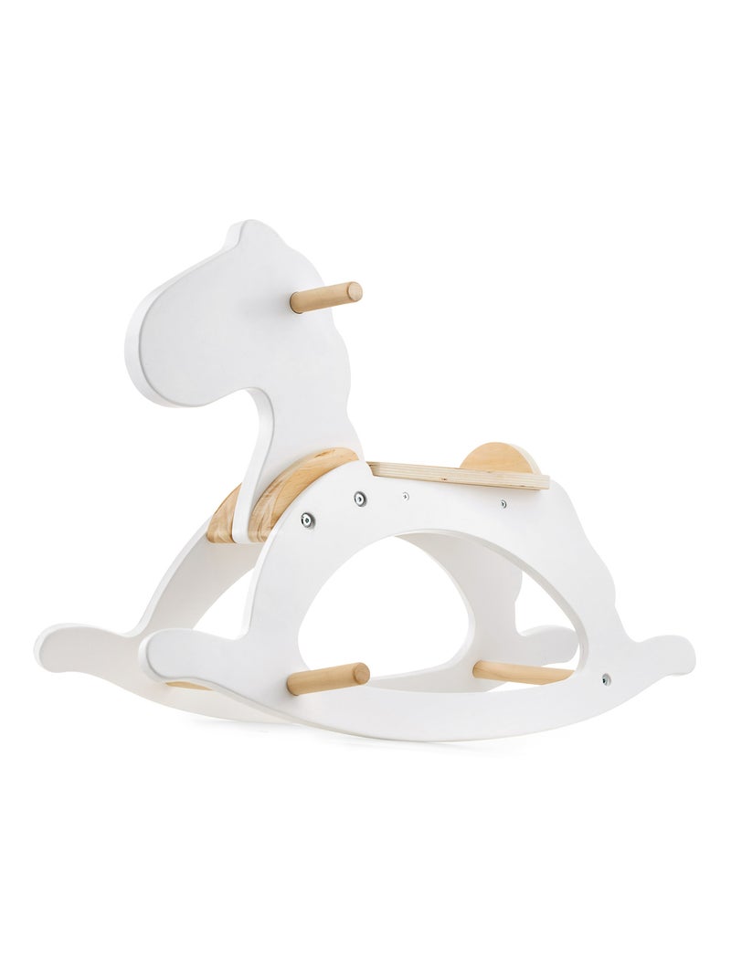 Cheval à Bascule en bois Charge max 50 Kg - Animal à Bascule, Porteur +12 mois Blanc - Kiabi