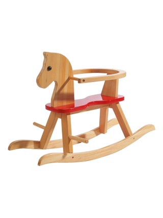 Cheval à bascule en bois massif avec anneau de protection pour bébé dès 1 an 'Roba'