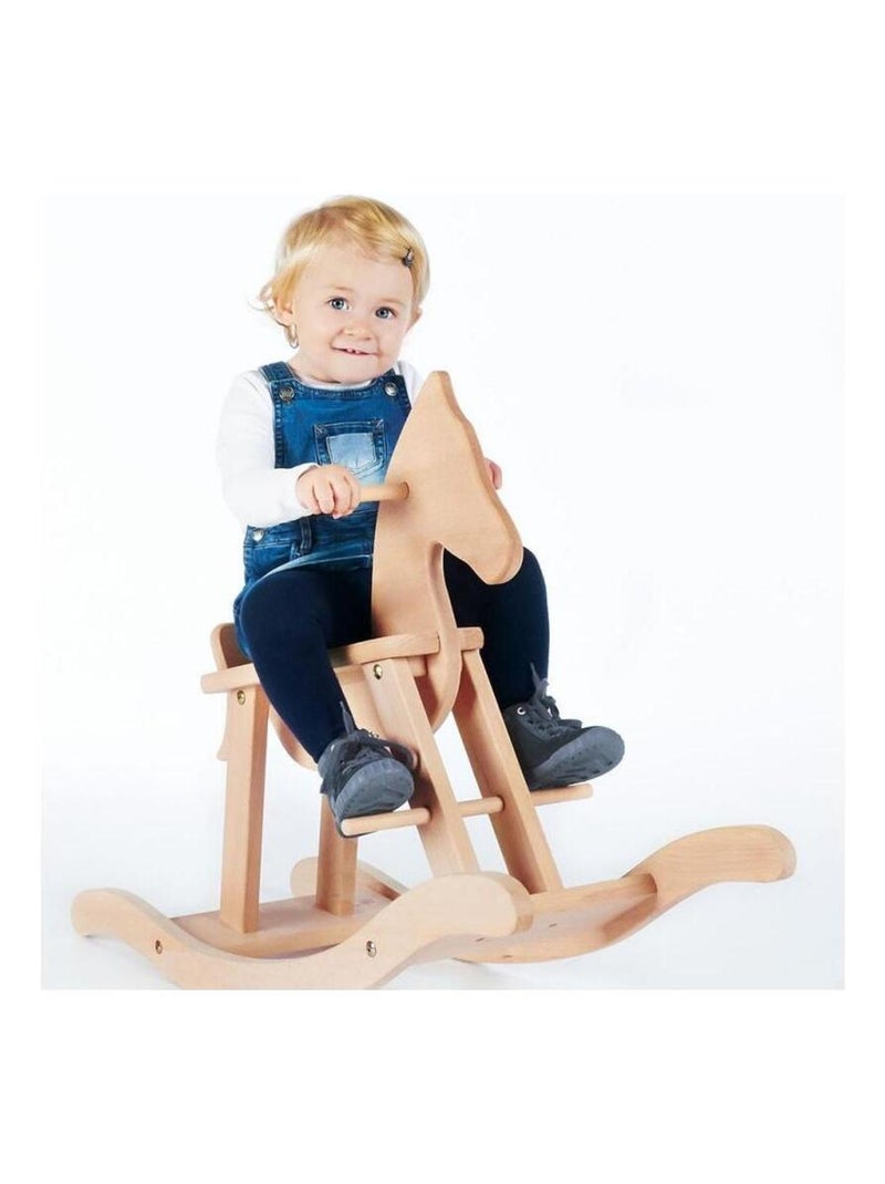 Cheval à bascule en bois Nature Beige - Kiabi