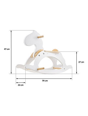 Cheval à bascule en bois porteur dès 12 mois mamabrum