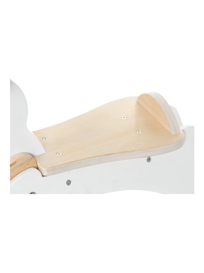 Cheval à bascule en bois porteur dès 12 mois mamabrum Blanc - Kiabi