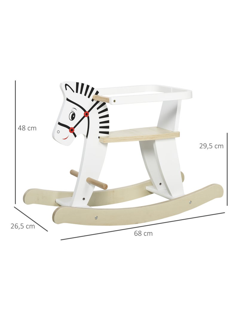 Cheval à bascule en bois zèbre Blanc Blanc - Kiabi
