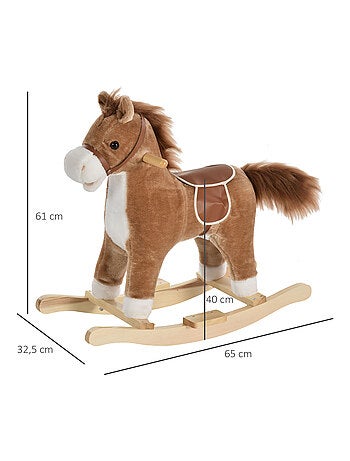 Cheval à bascule enfant bois de peuplier