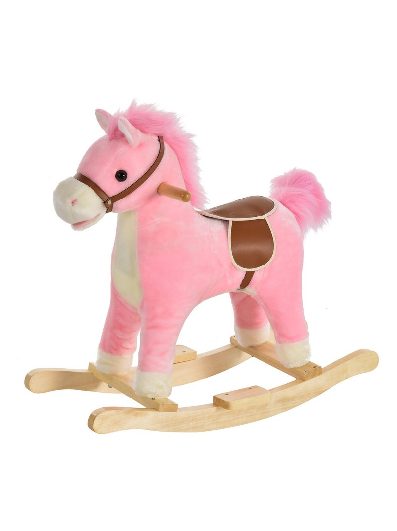 Cheval à bascule enfant bois de peuplier Rose - Kiabi