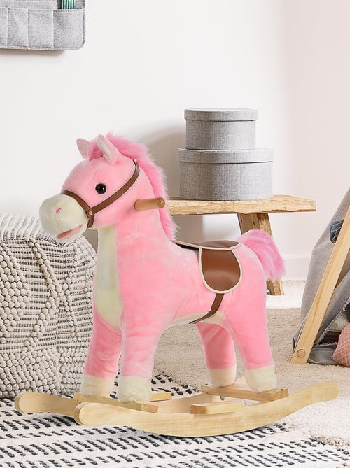 Cheval à bascule enfant bois de peuplier - Kiabi