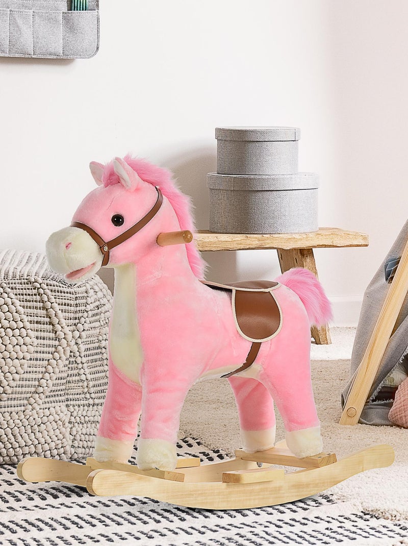 Cheval à bascule enfant bois de peuplier Rose - Kiabi