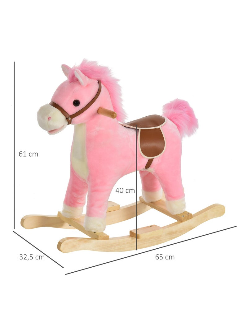 Cheval à bascule enfant bois de peuplier Rose - Kiabi