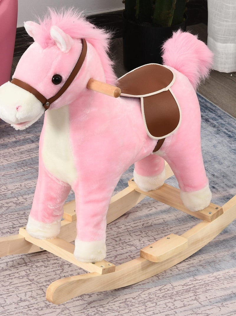Cheval à bascule enfant bois de peuplier Rose - Kiabi