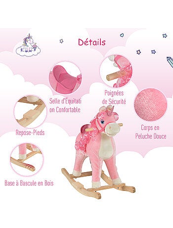 Cheval à bascule modèle licorne
