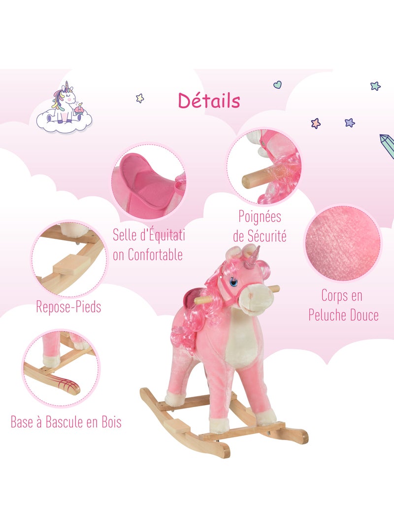 Cheval à bascule modèle licorne Rose - Kiabi