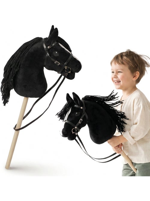 Cheval à bâton hobby horse en bois et peluche mamabrum dès 3 ans 68 cm - Kiabi