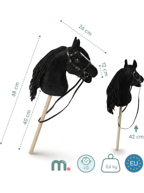 Cheval à bâton hobby horse en bois et peluche mamabrum dès 3 ans 68 cm - Kiabi