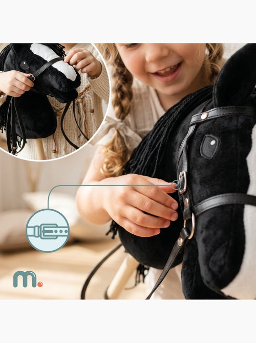 Cheval à bâton hobby horse en bois et peluche mamabrum dès 3 ans 68 cm - Kiabi