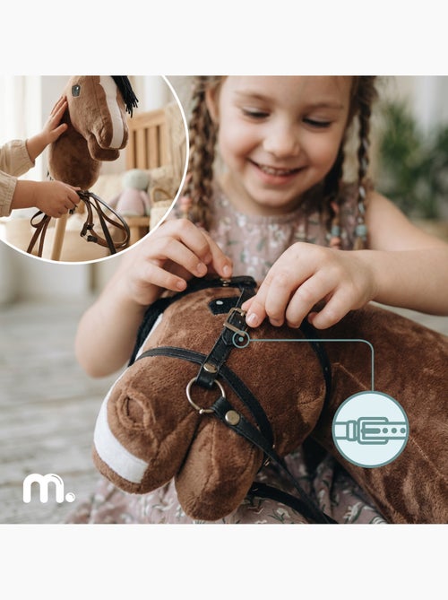 Cheval à bâton hobby horse en bois et peluche mamabrum dès 3 ans 68 cm - Kiabi