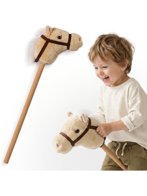 Cheval à bâton hobby horse peluche douce mamabrum dès 18 mois 80 cm - Kiabi
