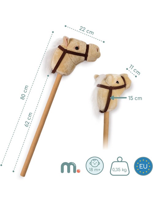 Cheval à bâton hobby horse peluche douce mamabrum dès 18 mois 80 cm - Kiabi