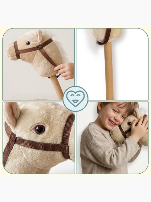 Cheval à bâton hobby horse peluche douce mamabrum dès 18 mois 80 cm - Kiabi