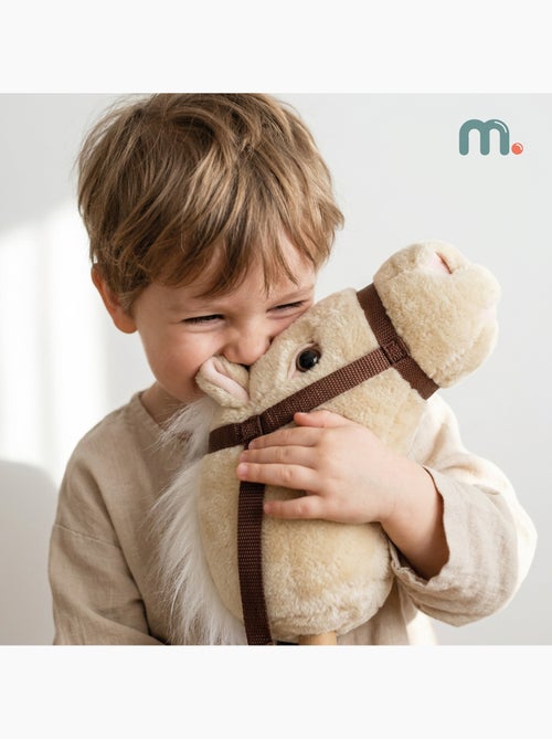 Cheval à bâton hobby horse peluche douce mamabrum dès 18 mois 80 cm - Kiabi