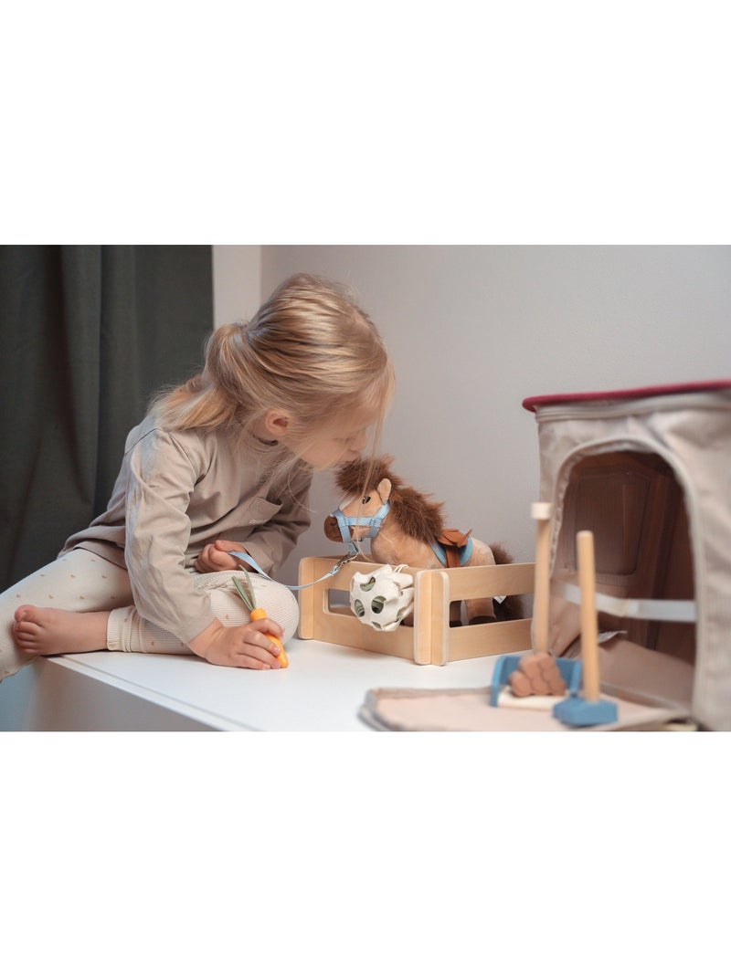 Cheval avec écurie et accessoires Beige - Kiabi
